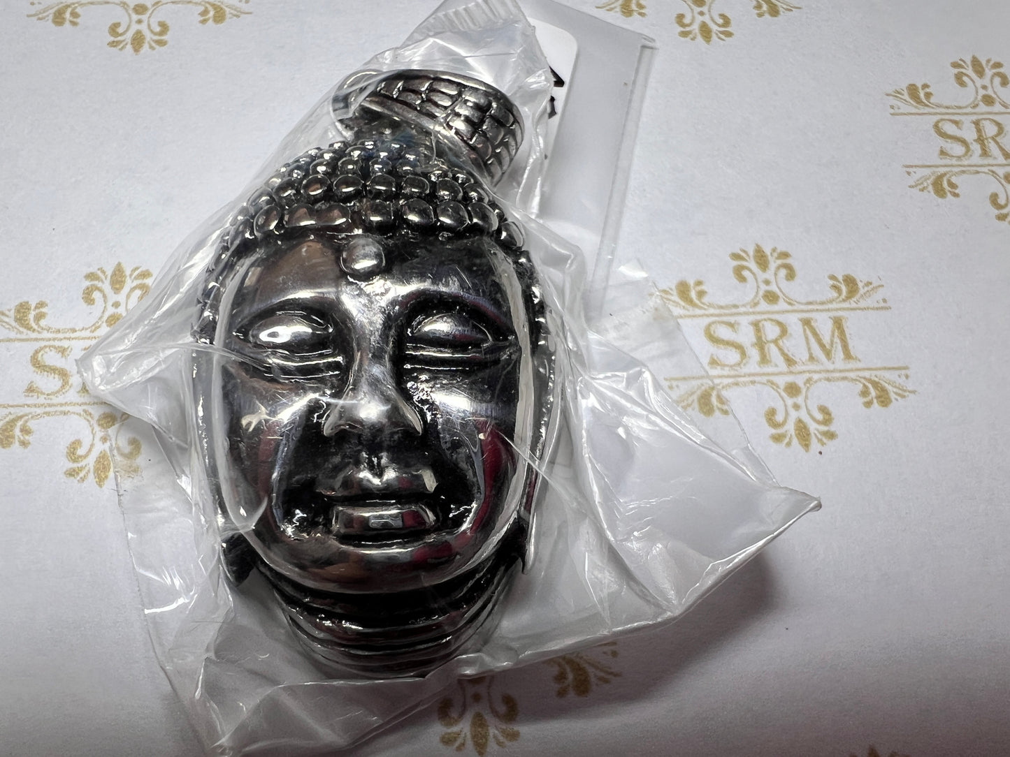 Pendant : Silver Metal Buddha Head Shape