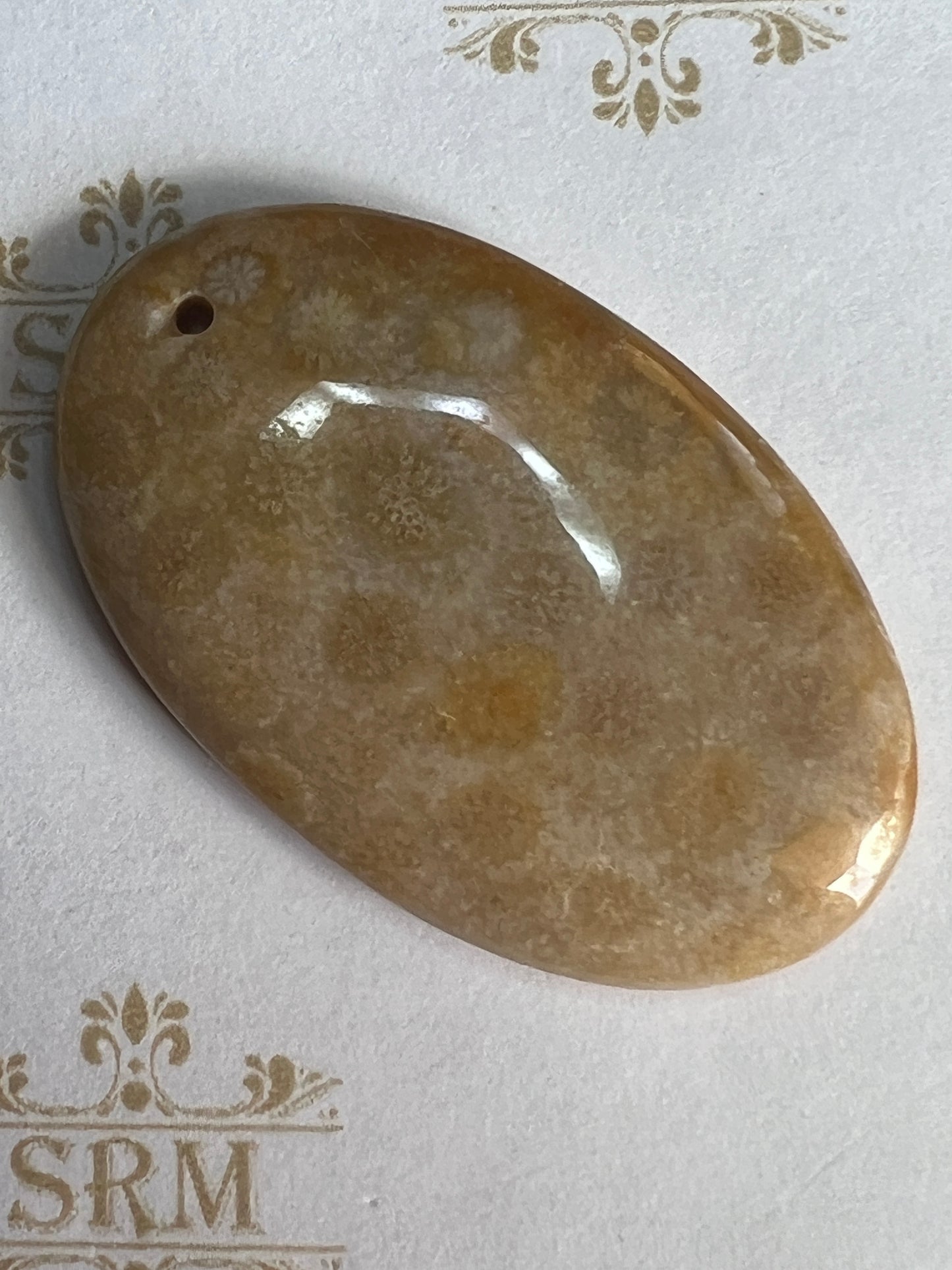 Pendant: Fossil Coral Oval