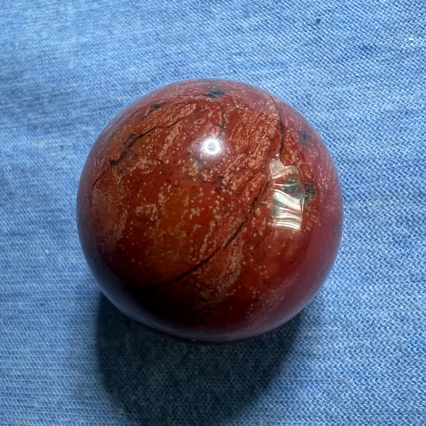 Sphere : Choice! Amethyst, Peach Moonstone, Rainbow Jasper, Rose Quartz, Blue Hawks Eye. Approx. 1”.