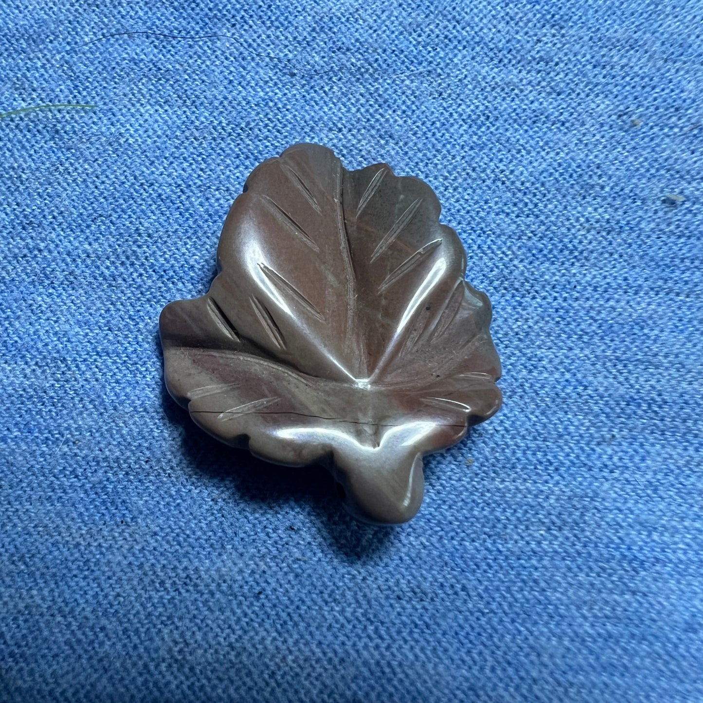 Bead : Jasper and Rose Quartz, Leaf Shape. Choice!