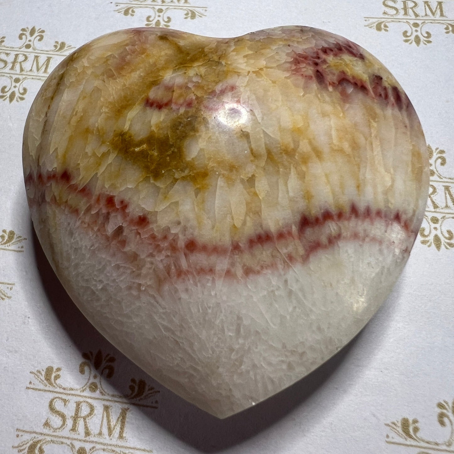 Carved : Heart : Rainbow Calcite.