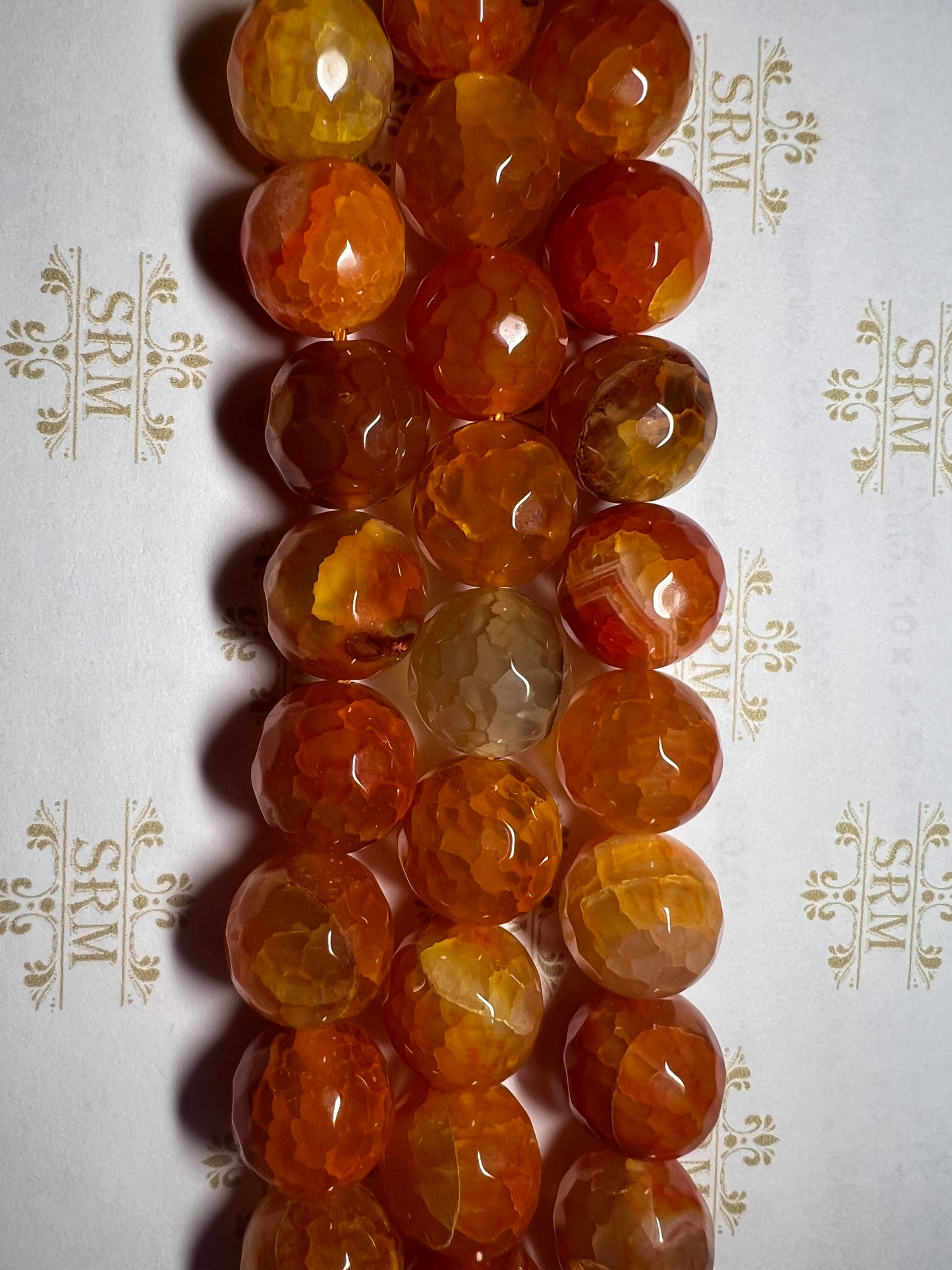Beads : Carnelian : Faceted : 13mm