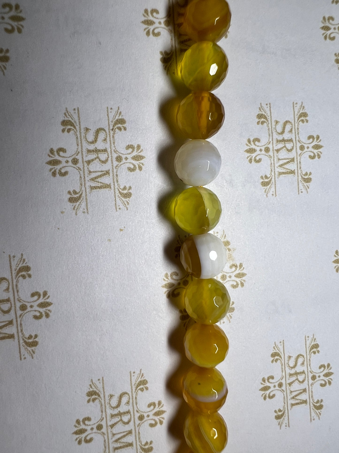 Beads : Brown or Orange Agate : Faceted : 8mm : Choice!