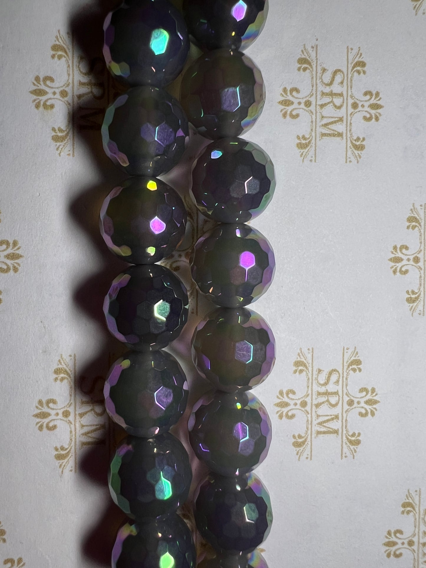 Beads : Grey Agate : Faceted : Electroplated : 10mm, 12mm. Choice!