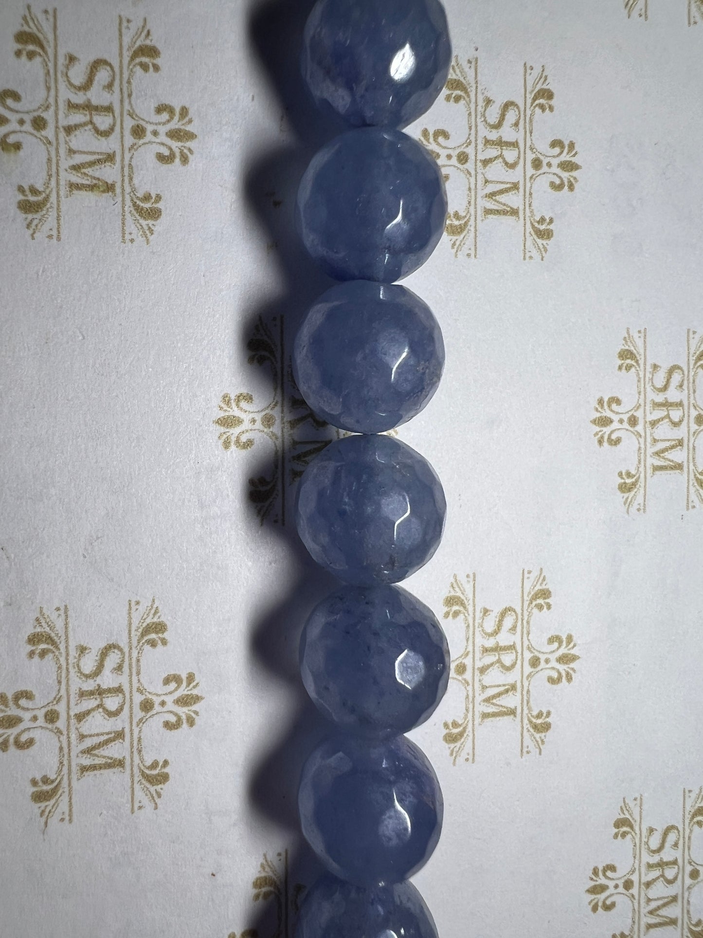 Beads : Blue Dyed Quartz : Faceted : Electroplated : 12mm