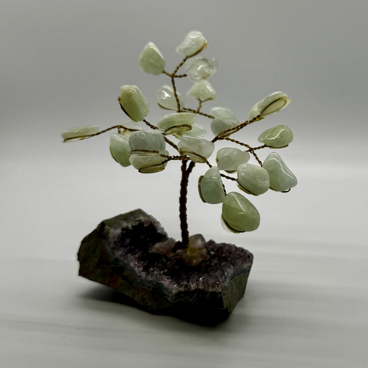 Tree : Aquamarine Wire Tree on Amethyst base, 4"