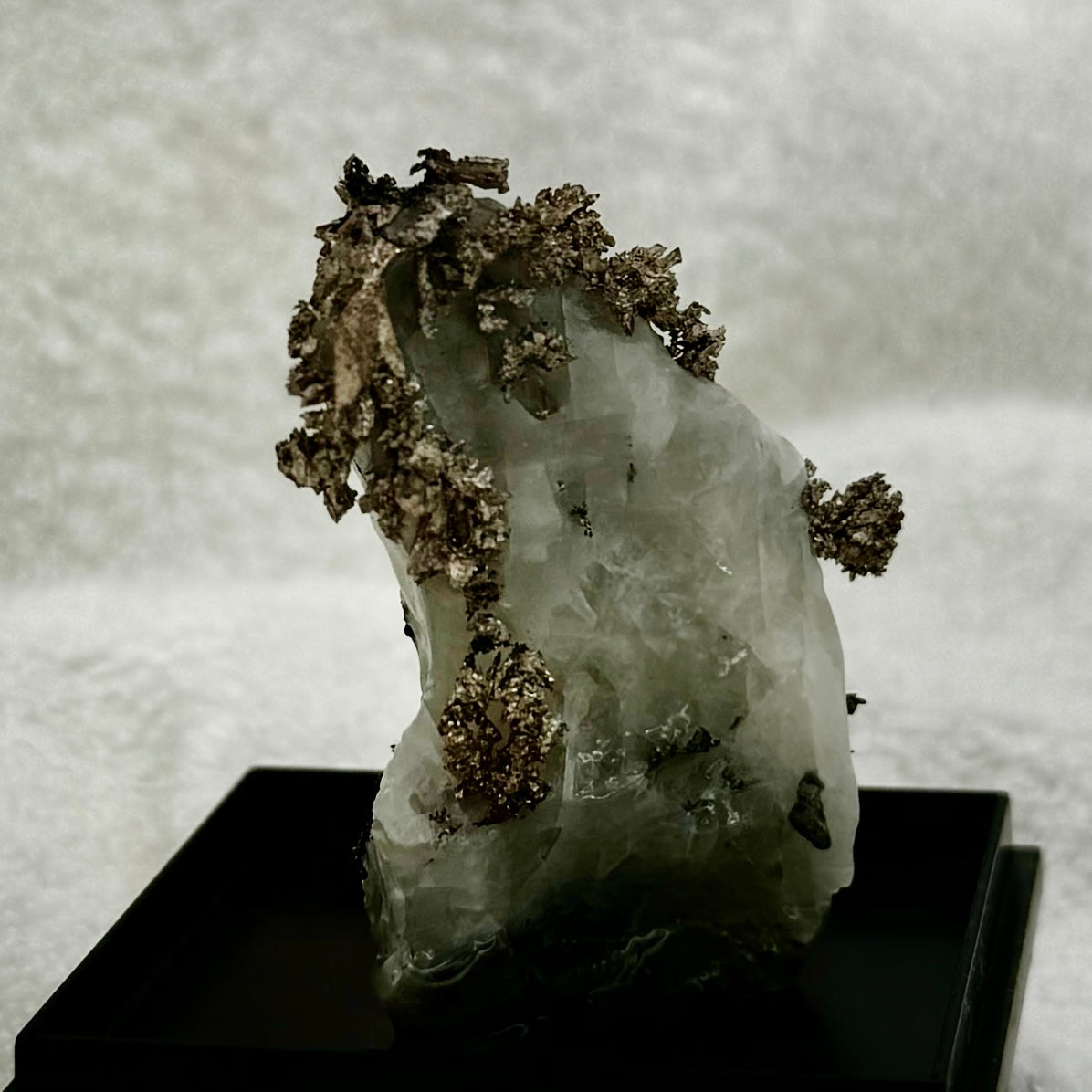 Crystal : Mounted : Native Silver on Calcite Display Specimen