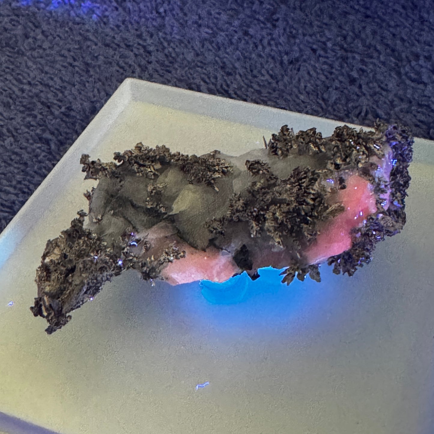 Crystal : Mounted : Native Silver on Calcite Display Specimen