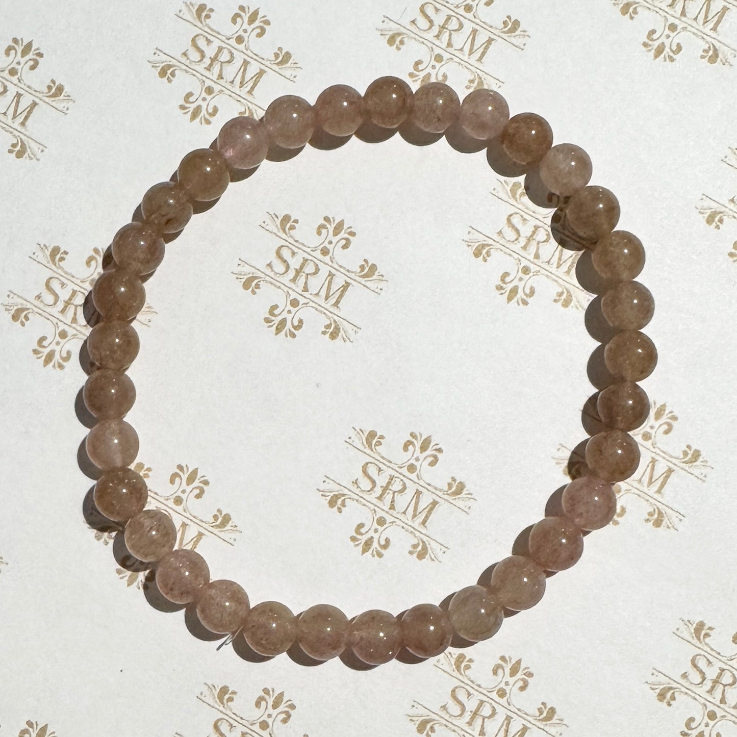 Bracelet : 6mm Strawberry Quartz Beads, 7¼"