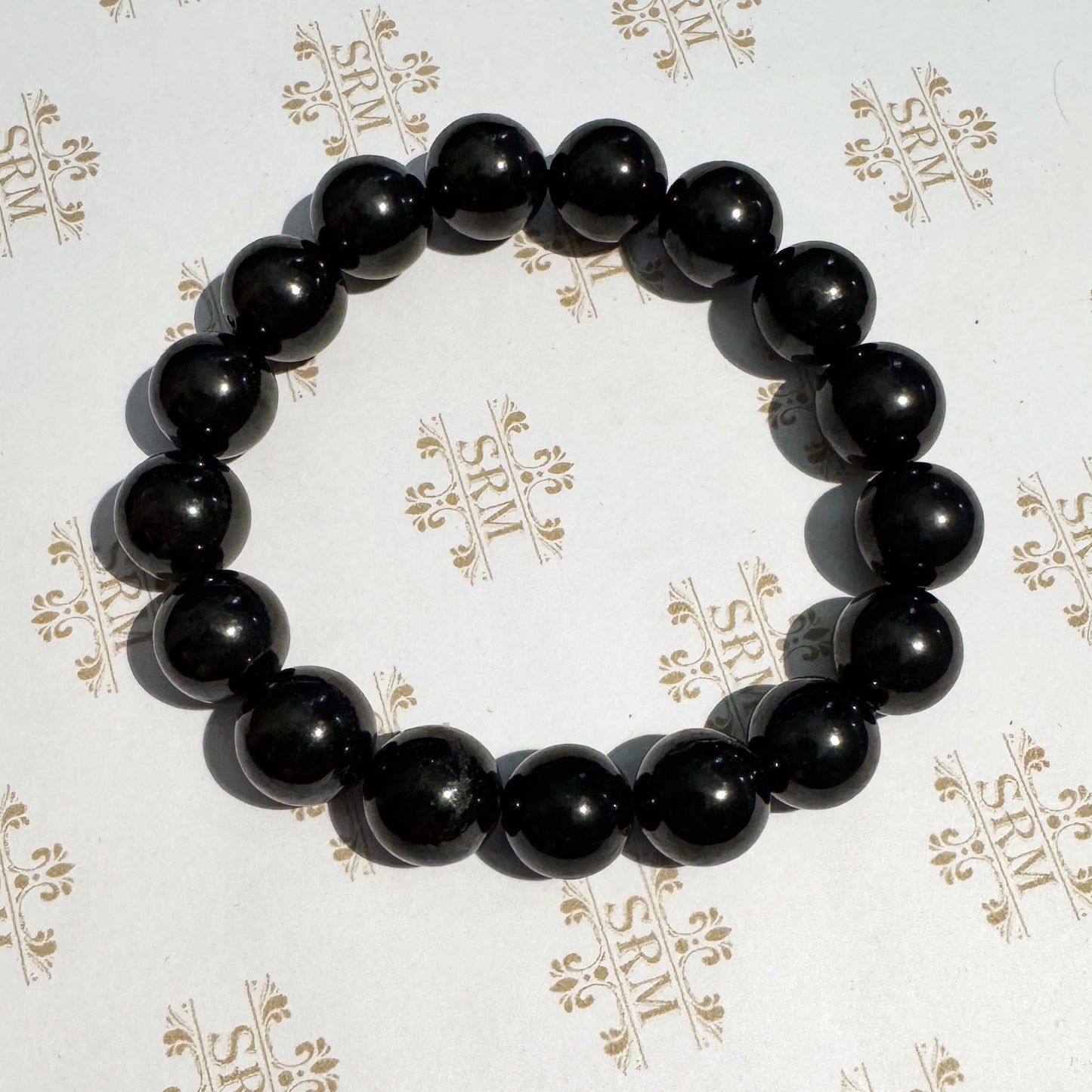 Bracelet : 12mm Polished Shungite, 6½"