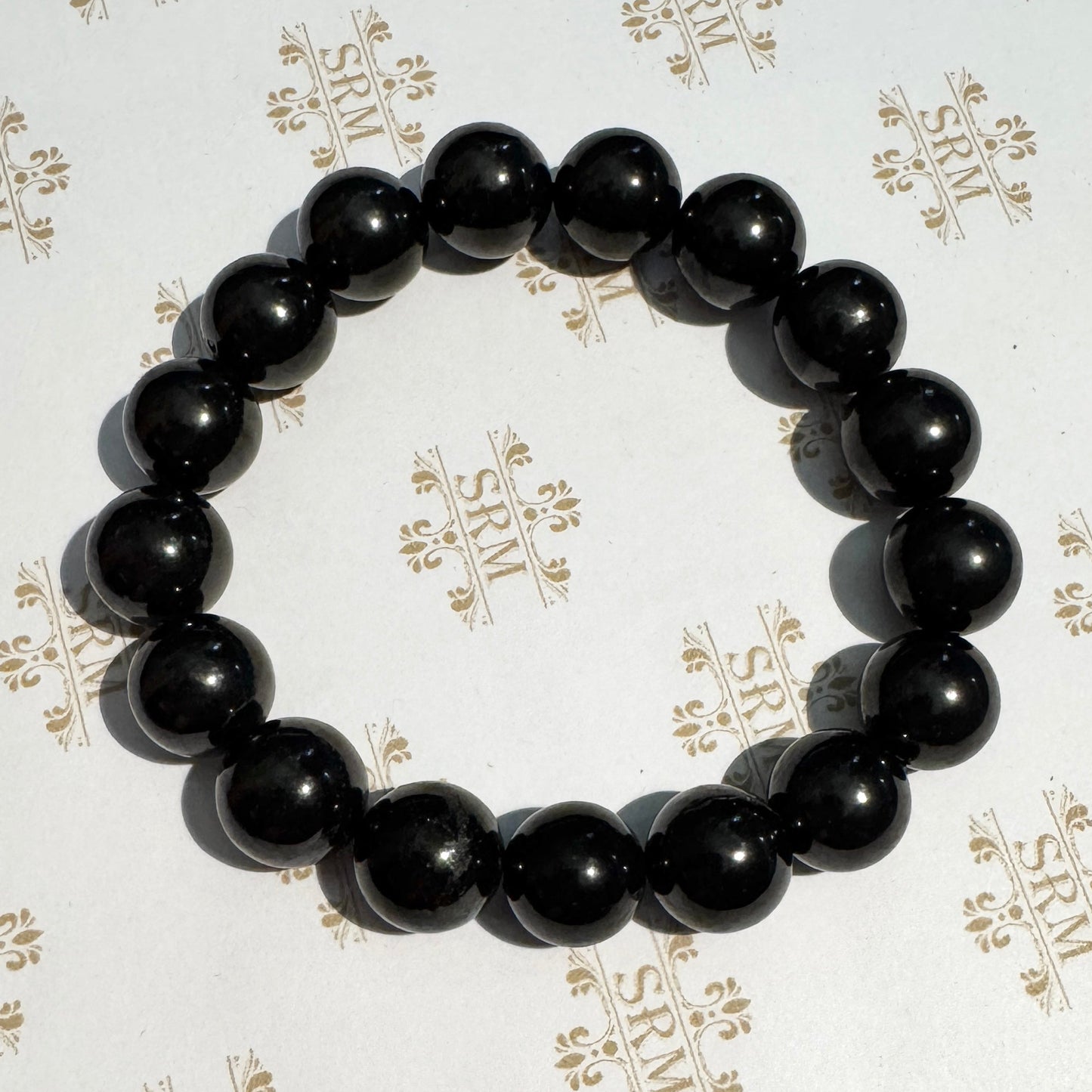 Bracelet : 12mm Polished Shungite, 6½"