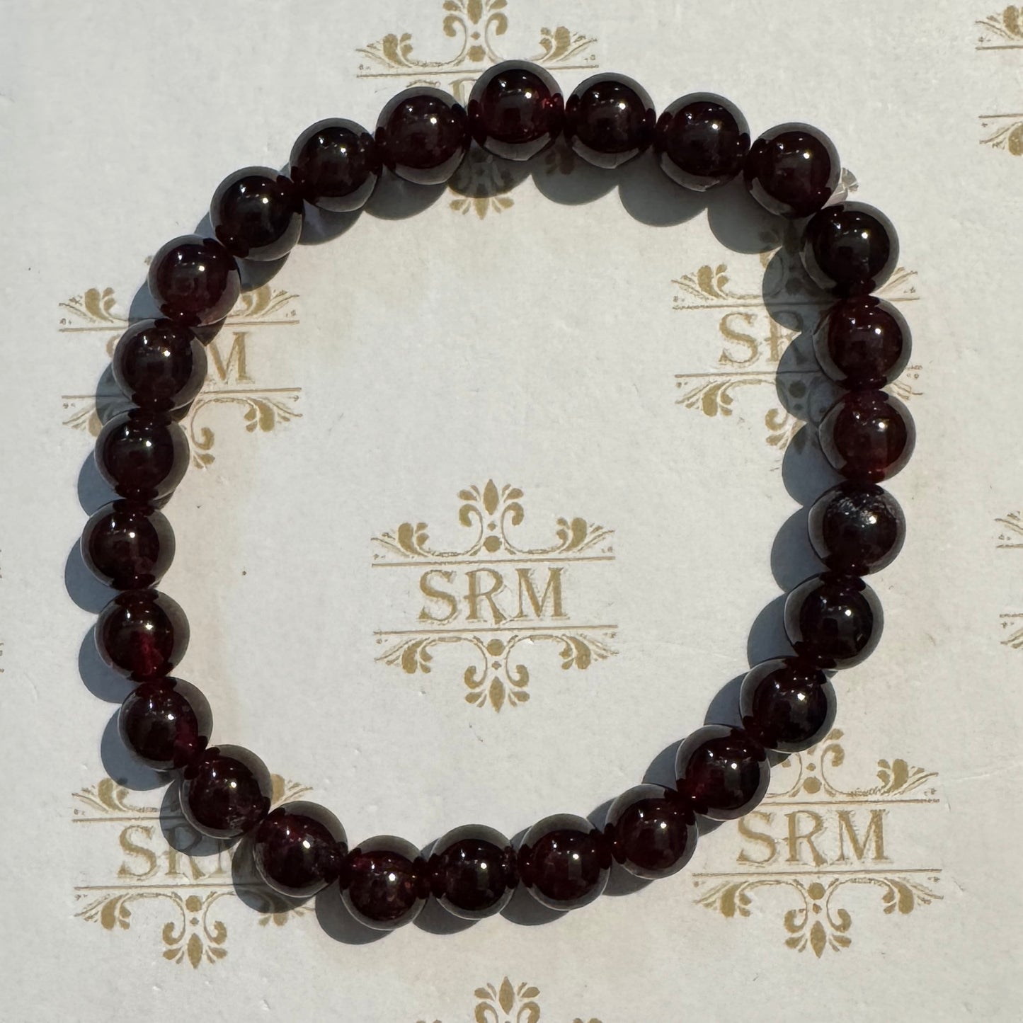 Bracelet : 6mm Garnet : 6", 6¾", 7”. Choice!