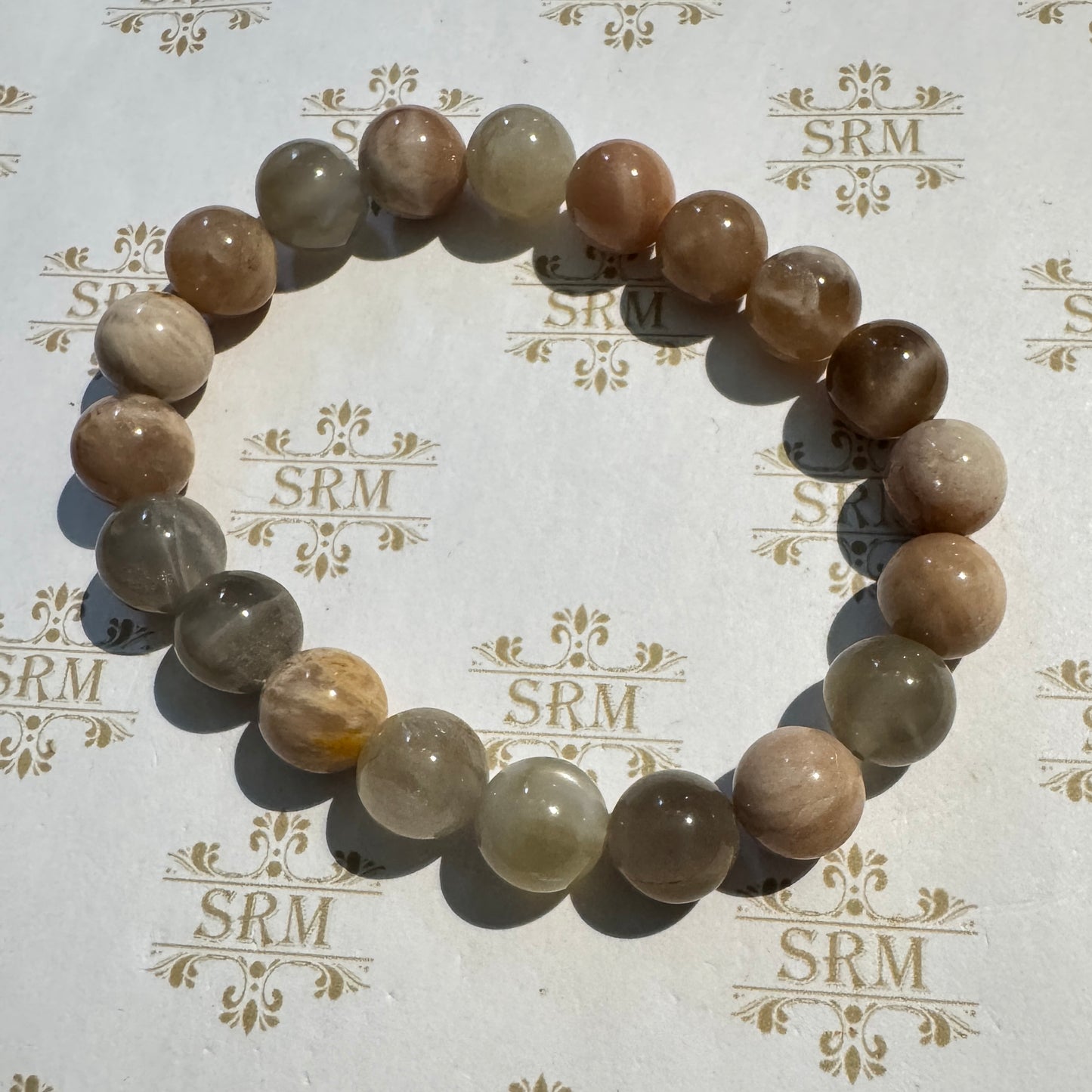 Bracelet : 10mm Moonstone, ~6½"