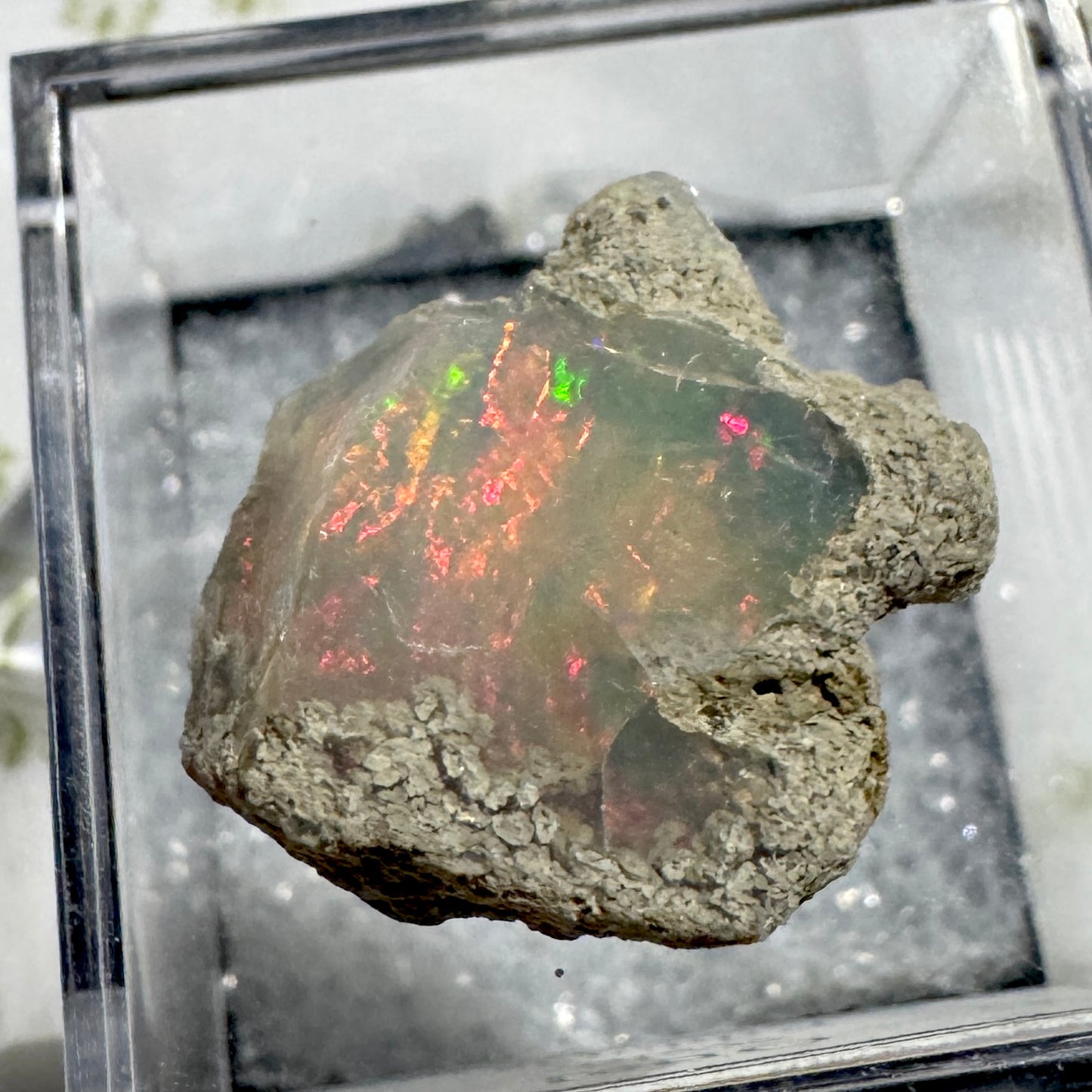 Rough : Mounted : Ethiopian Welo Opal, Nice Fire, 2.77g