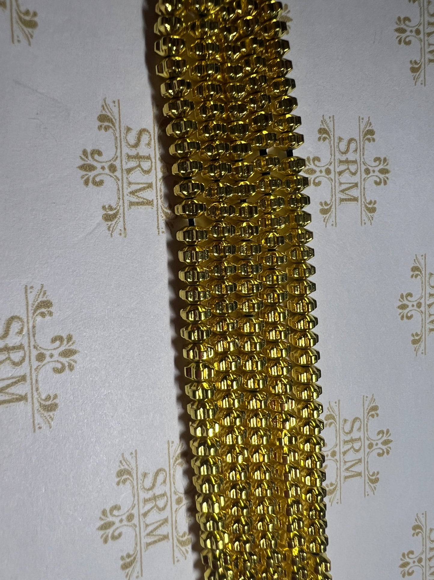 Beads : Gold Hematite : Flower : Faceted : 4mm