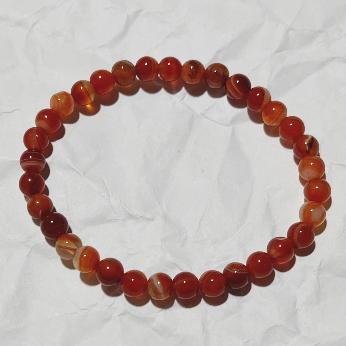 Bracelet : 6mm Red Botswana Agate, 6¾"