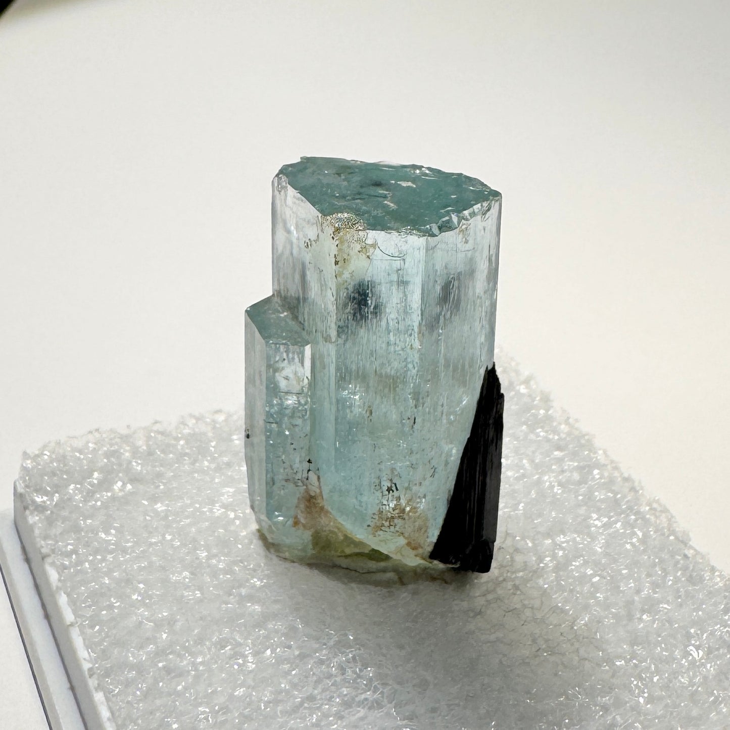 Crystal : Mounted : Natural Aquamarine, Shorl, Feldspar specimen from Namibia