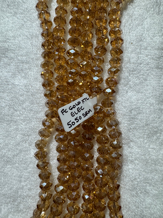 Beads : FC Gold Crystal Electroplated : 8mm