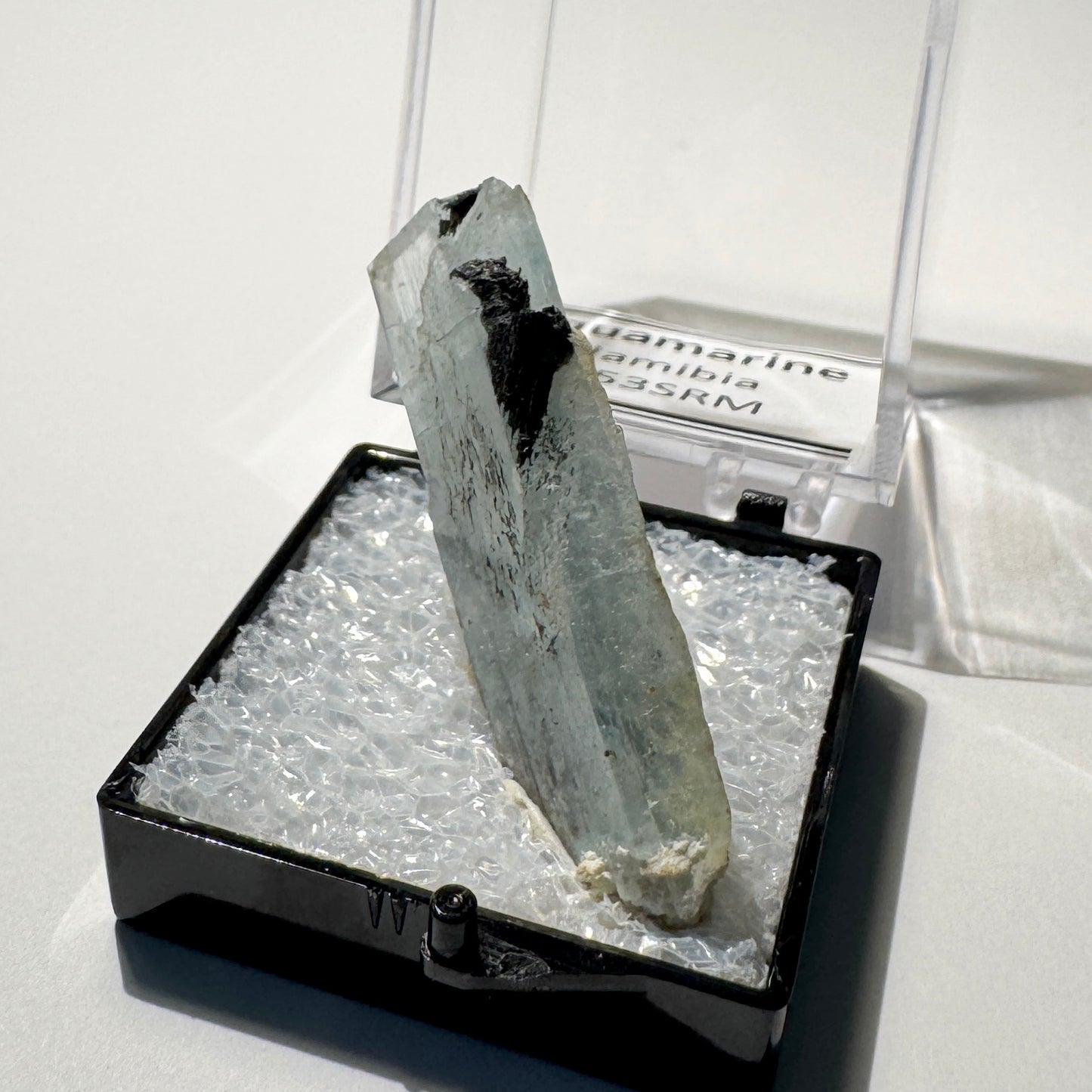 Crystal : Mounted : Natural Aquamarine, Shorl, Feldspar specimen from Namibia