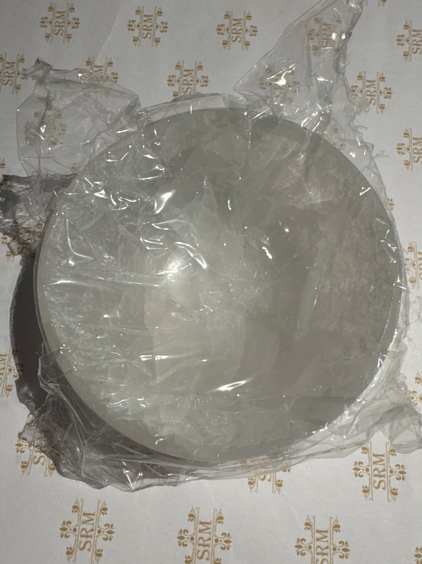 Carved : White Selenite Bowl, 4"x1½"