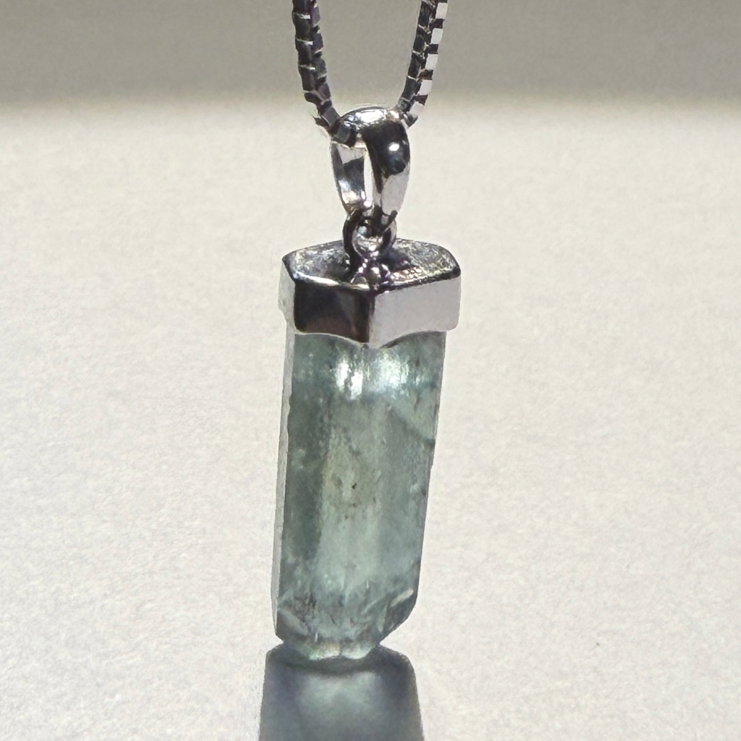 Necklace : Elbaite Tourmaline Pendant, 2.3gms, Piaui Brazil, Sterling Silver