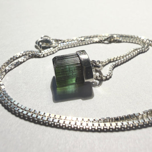 Necklace : Agua Branca Tourmaline Pendant, 1.87gms, Coronel Murta Minas Gerais, Sterling Silver (Copy)