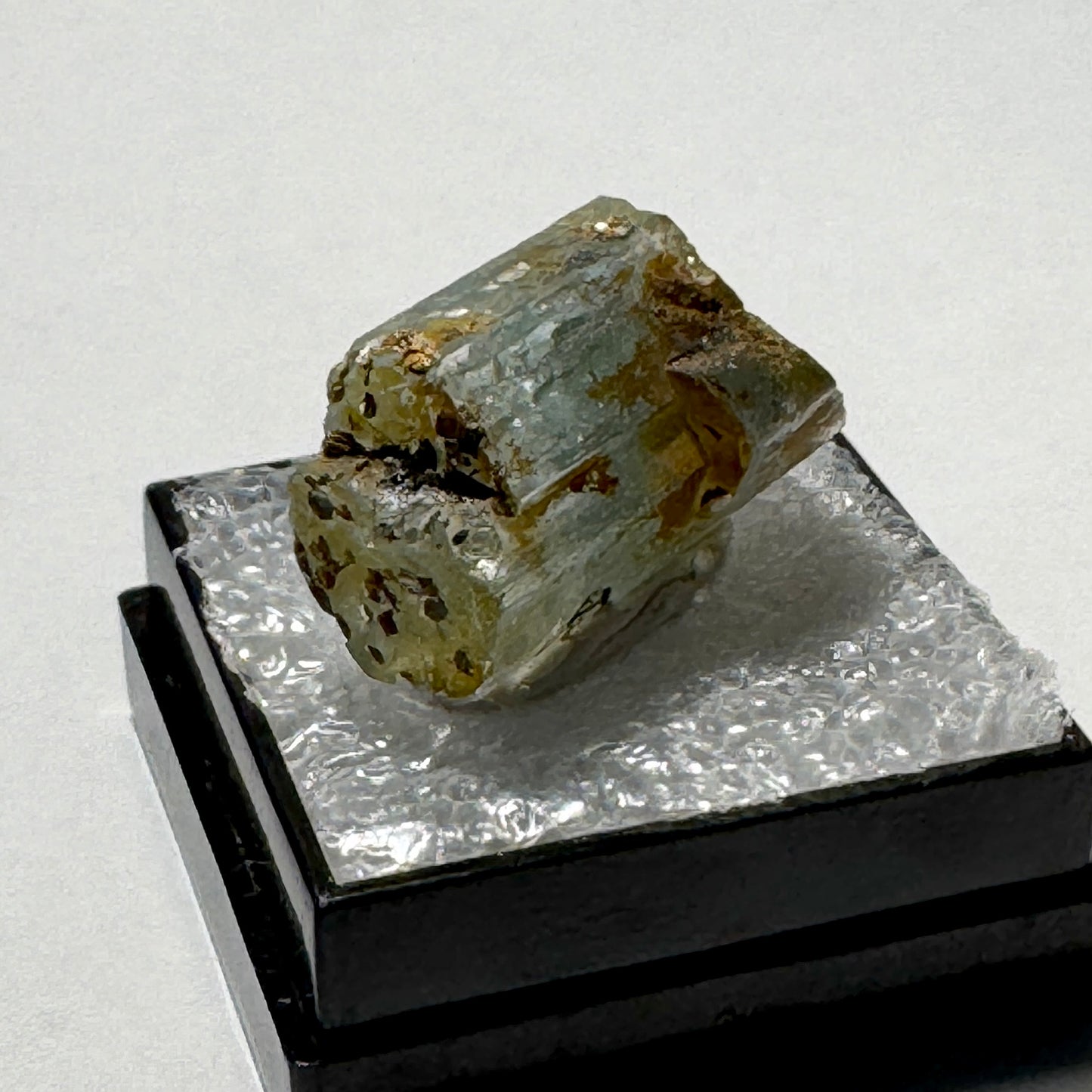 Crystal : Mounted : Natural Aquamarine, Shorl, Feldspar specimen from Namibia