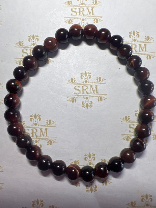 Bracelet : 6mm Red Tigers Eye : 6½”