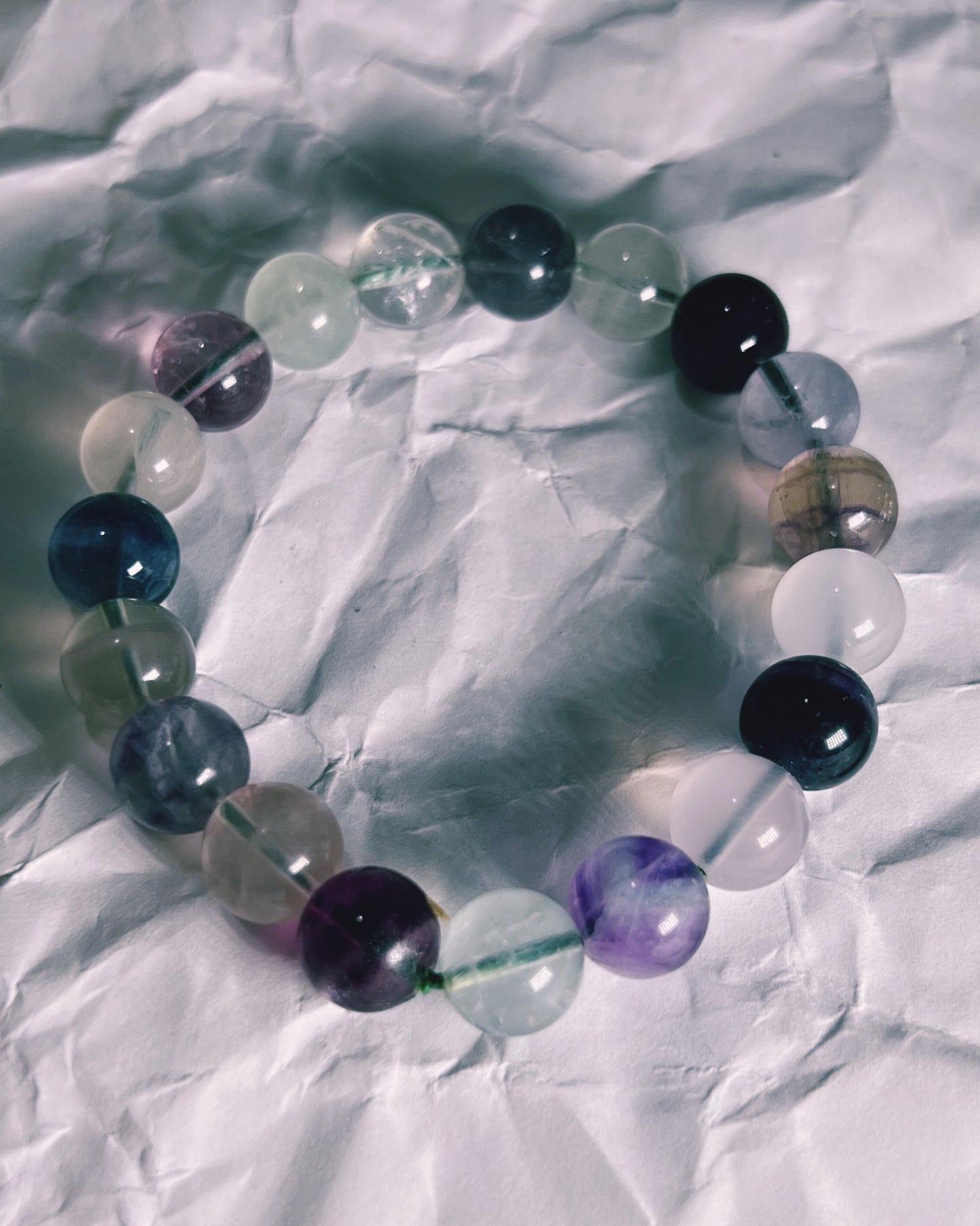 10mm Fluorite Bracelet [size 6.5"]