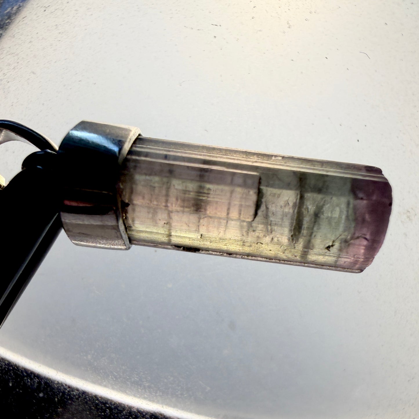 Necklace : Elbaite Tourmaline Pendant, 1.64gms, Paprock Afghanistan, Sterling Silver
