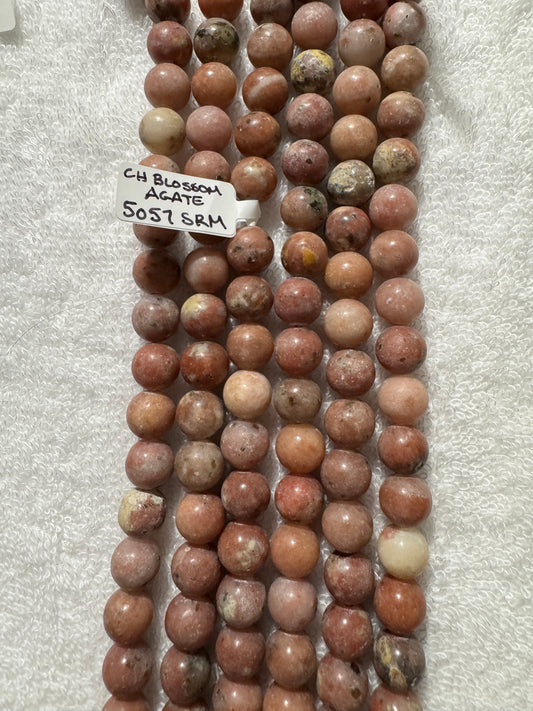 Beads : Cherry Blossom Agate : 10mm