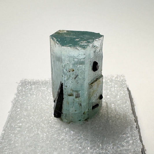 Crystal : Mounted : Natural Aquamarine, Shorl, Feldspar specimen from Namibia