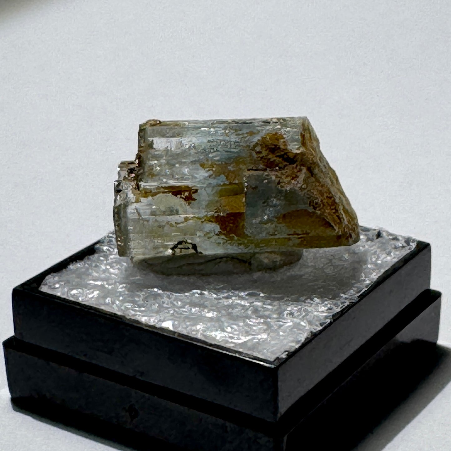 Crystal : Mounted : Natural Aquamarine, Shorl, Feldspar specimen from Namibia
