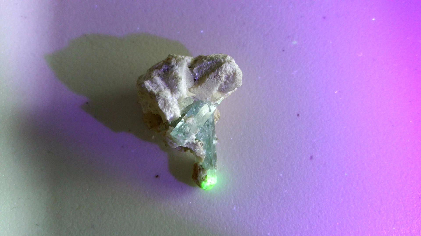 Natural Aquamarine, Feldspar, hyalite UV opal specimen from Namibia [TT Shop]