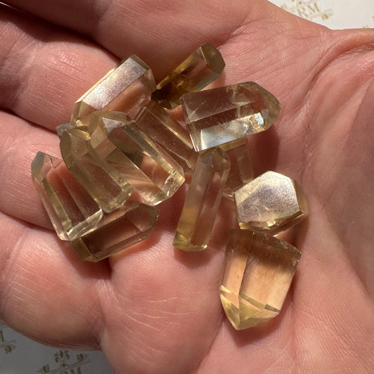 Mini : Point: Citrine Points (13), 12mm to 20mm tall, CHOICE