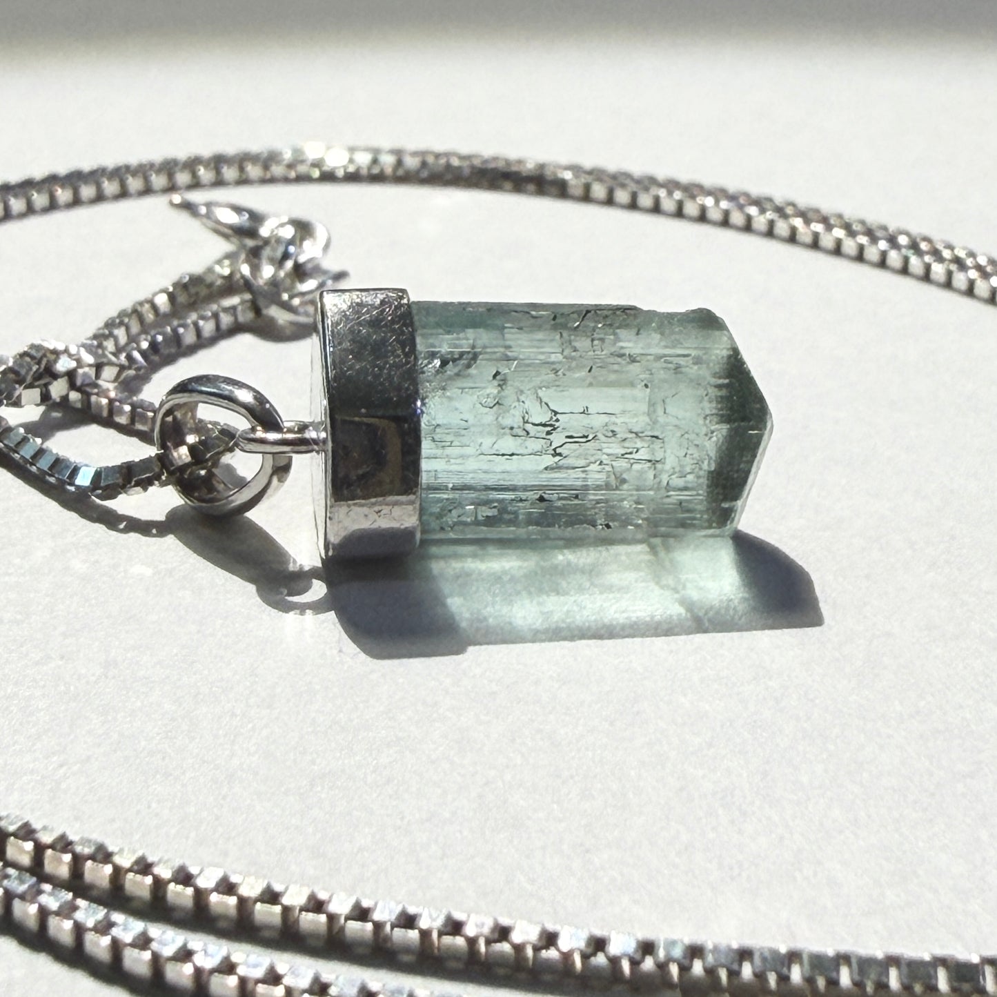 Necklace : Aquamarine Pendant, 2.40gms, Vietnam, Sterling Silver
