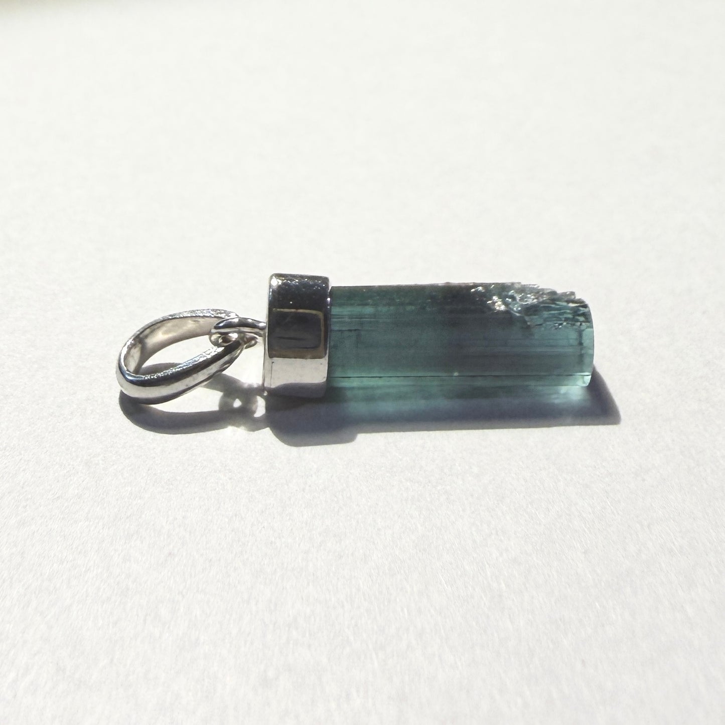 Necklace : Indicolite Tourmaline Pendant, 1.34gms, Laghman Afghanistan, Sterling Silver