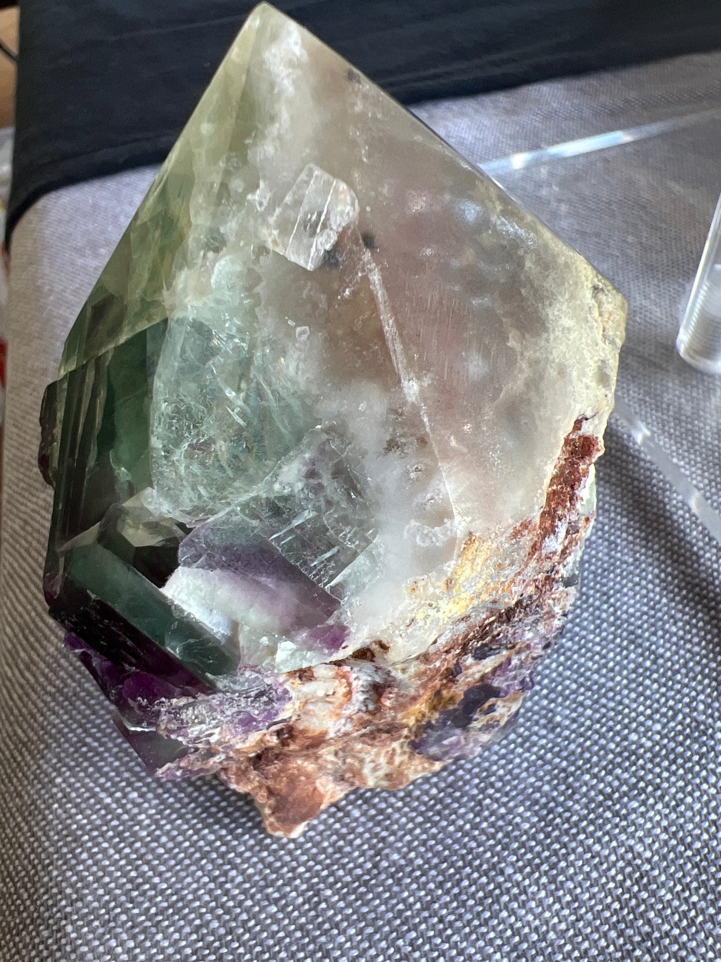 Rainbow Fluorite Top Polish Point Raw Generator