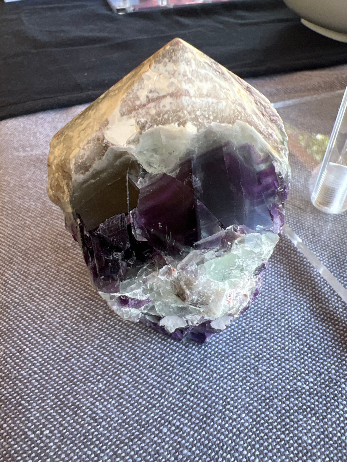 Rainbow Fluorite Top Polish Point Raw Generator