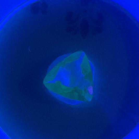 Faceted : Uranium Glass : Trillion Cut.  Choice!