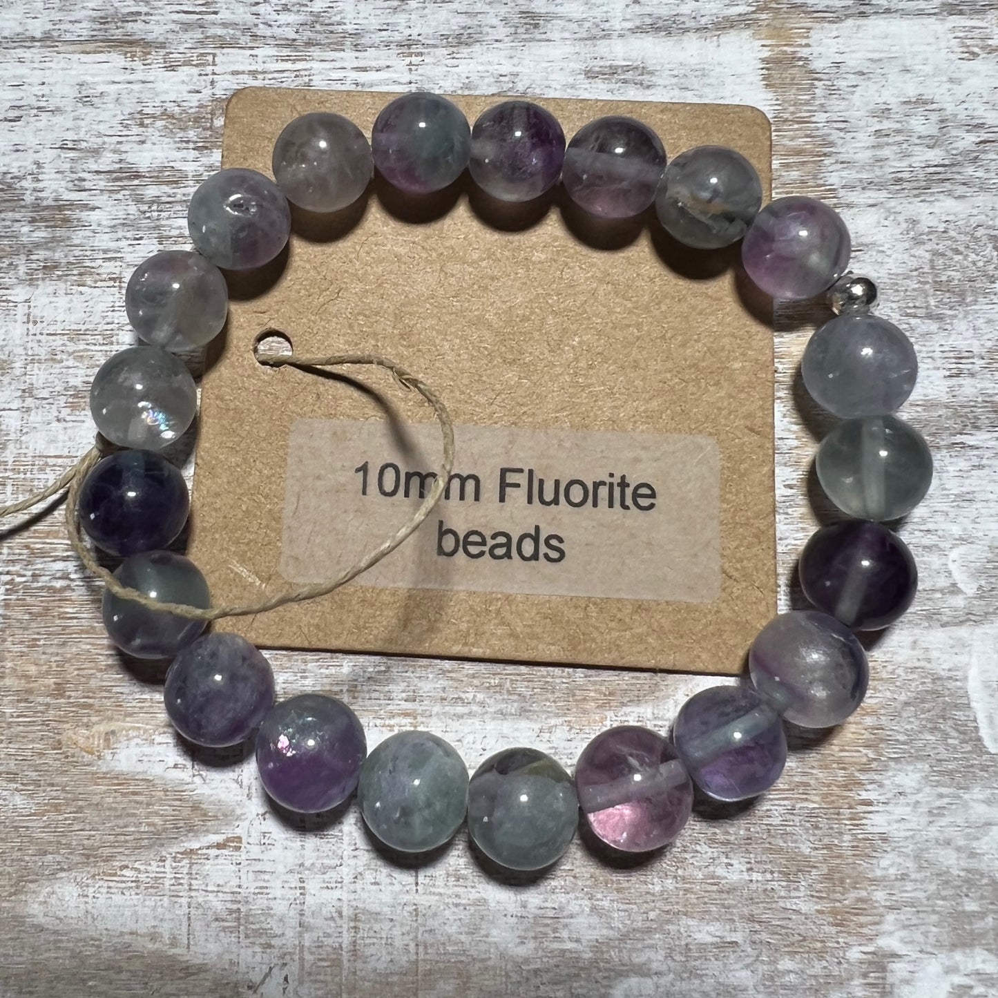 10mm Fluorite bead bracelet