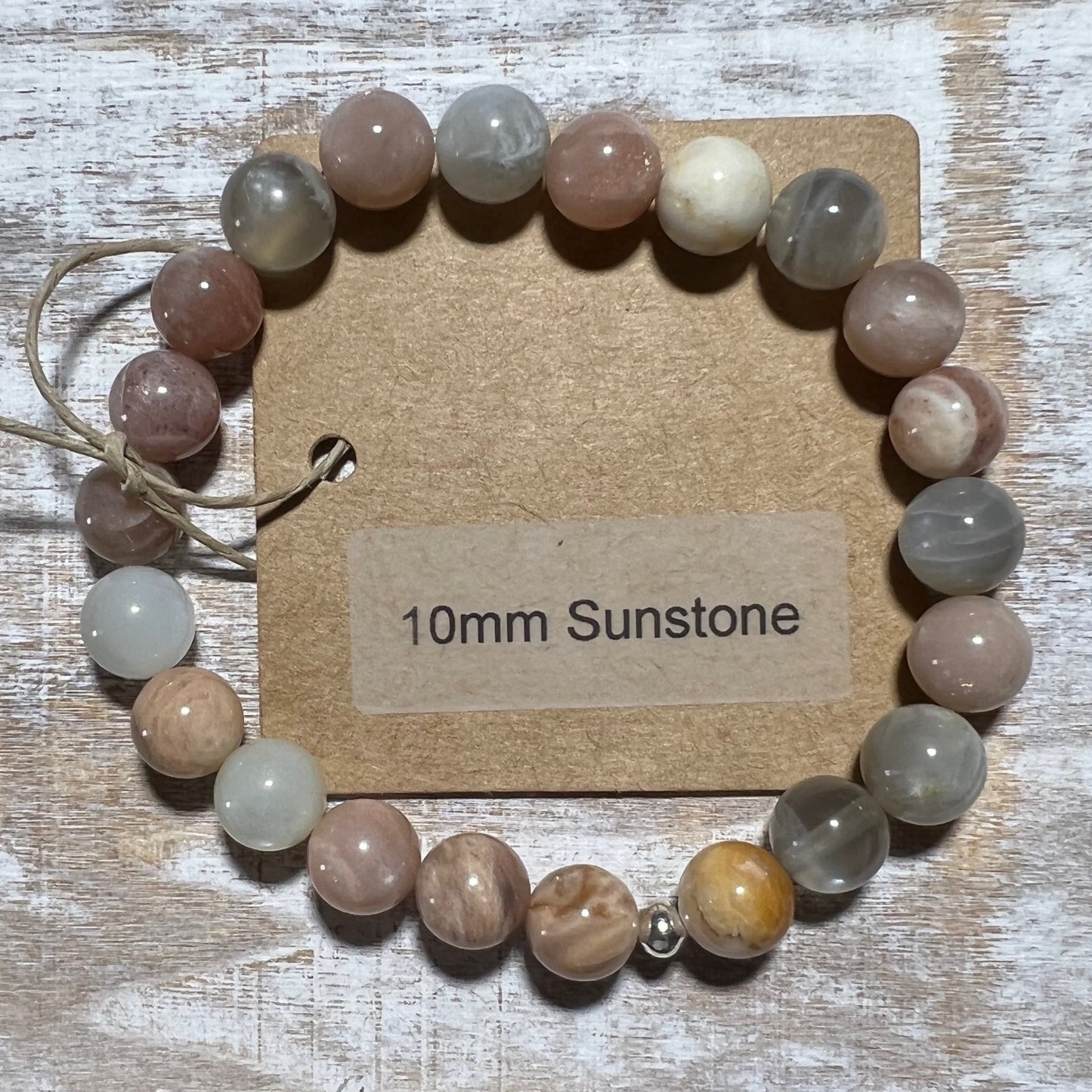 10mm Sunstone bead bracelet