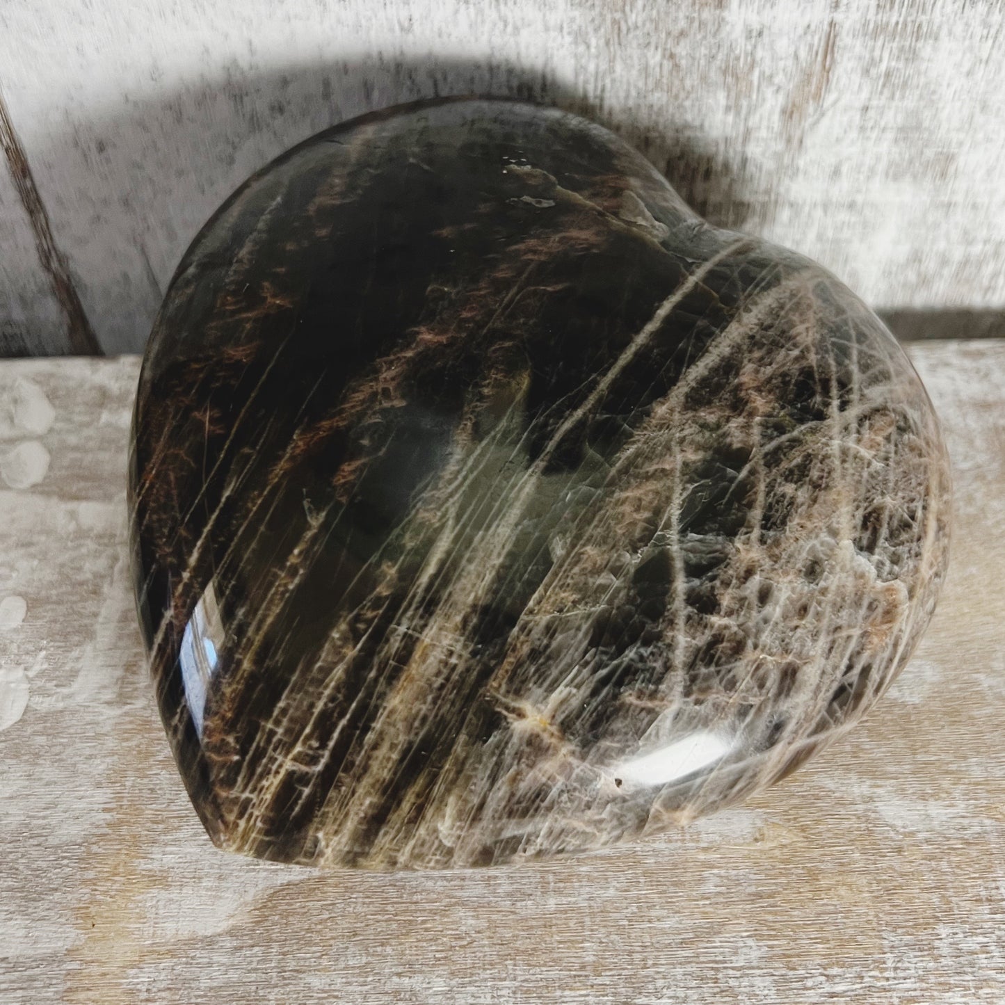 Black Moonstone Heart