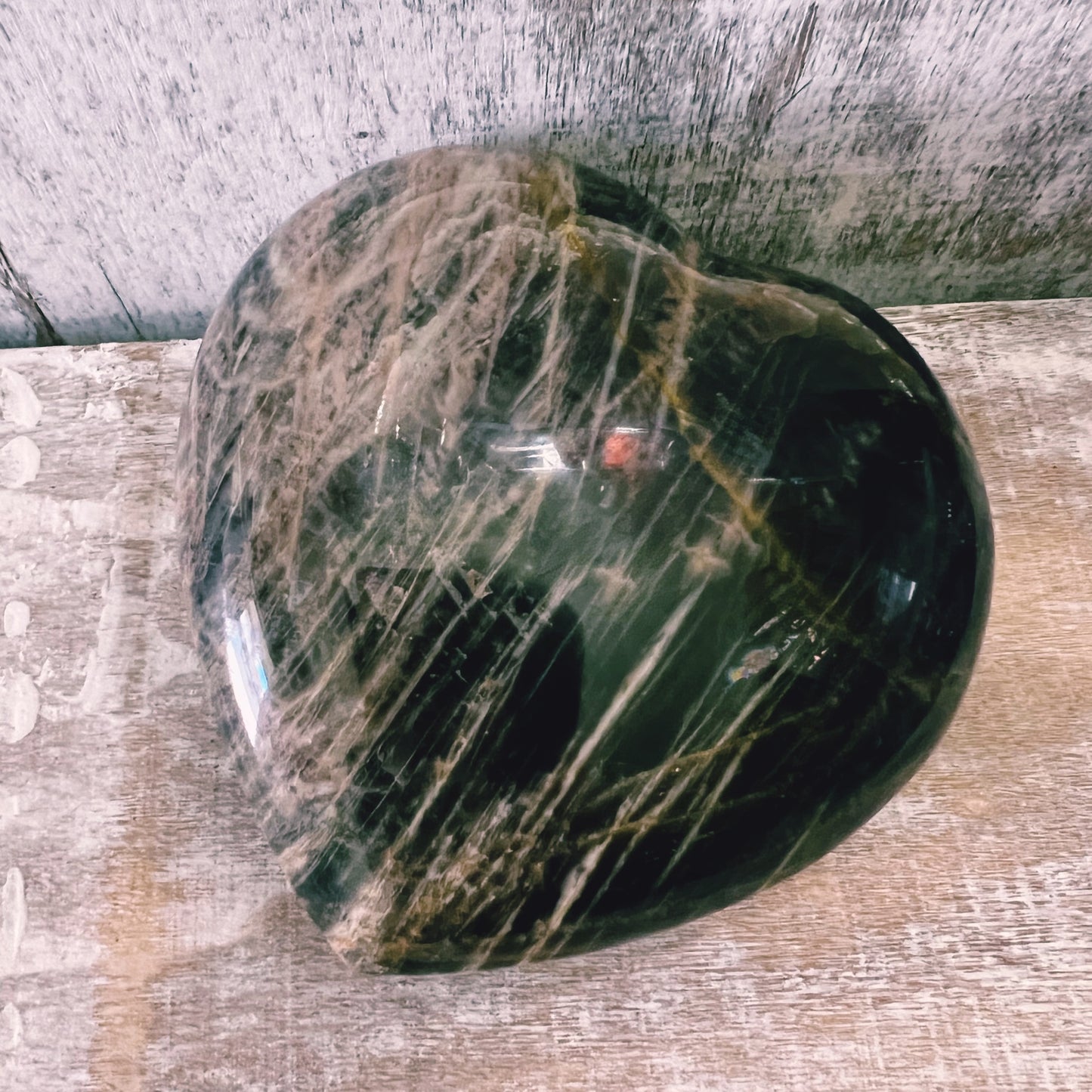 Black Moonstone Heart