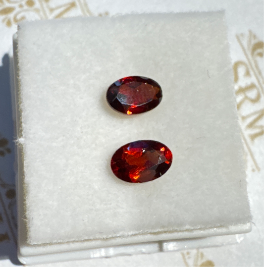 Faceted:  Garnet, Pair, 6mmx4mm, India