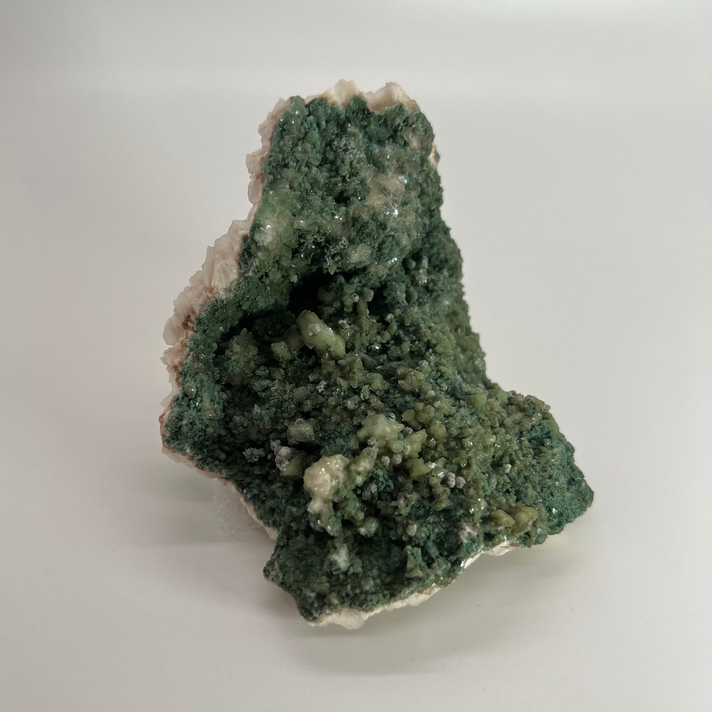 Green Heulandite on Dolomite cluster  3-1/2" x 2-3/4"