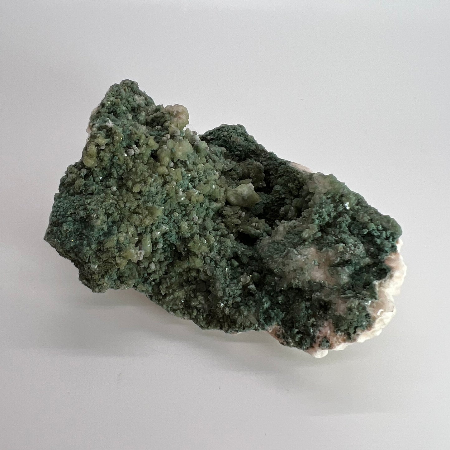 Green Heulandite on Dolomite cluster  3-1/2" x 2-3/4"