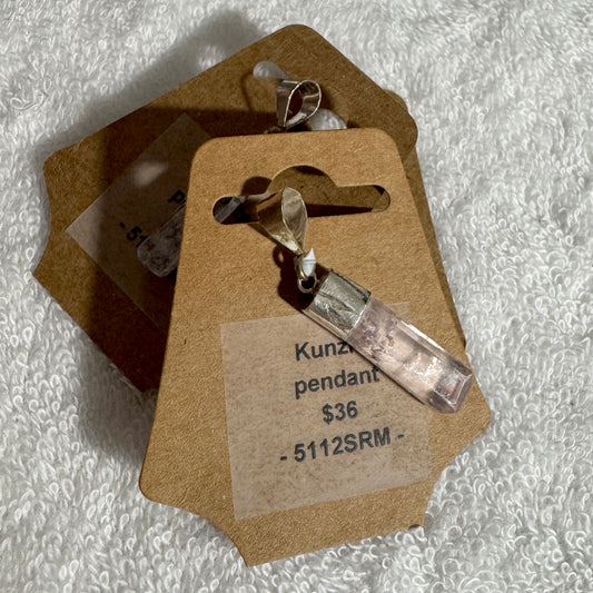 Pendant : Kunzite and Sterling Silver, medium
