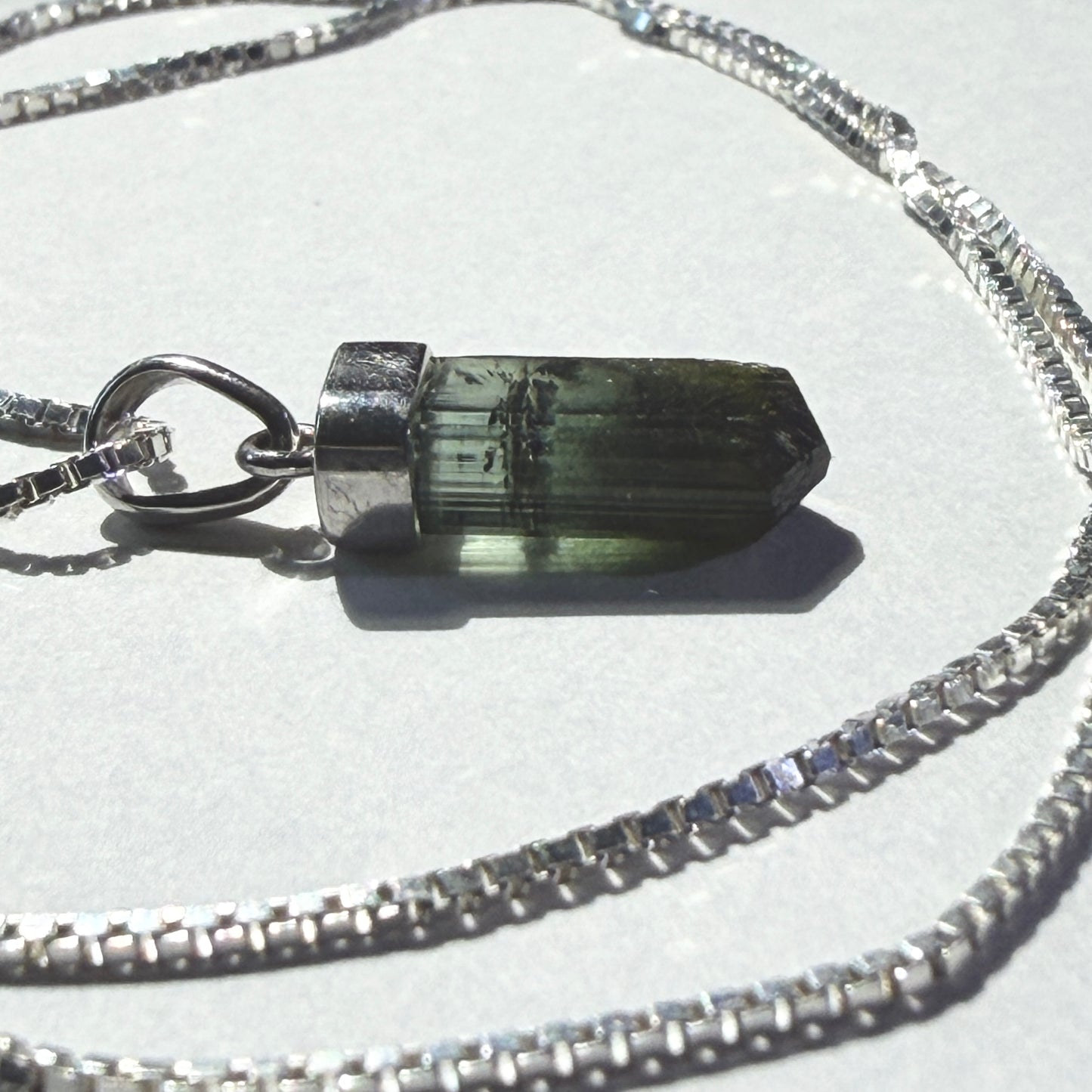 Necklace : Tourmaline Pendant, 1.44gms, Aricanga Brazil, Sterling Silver
