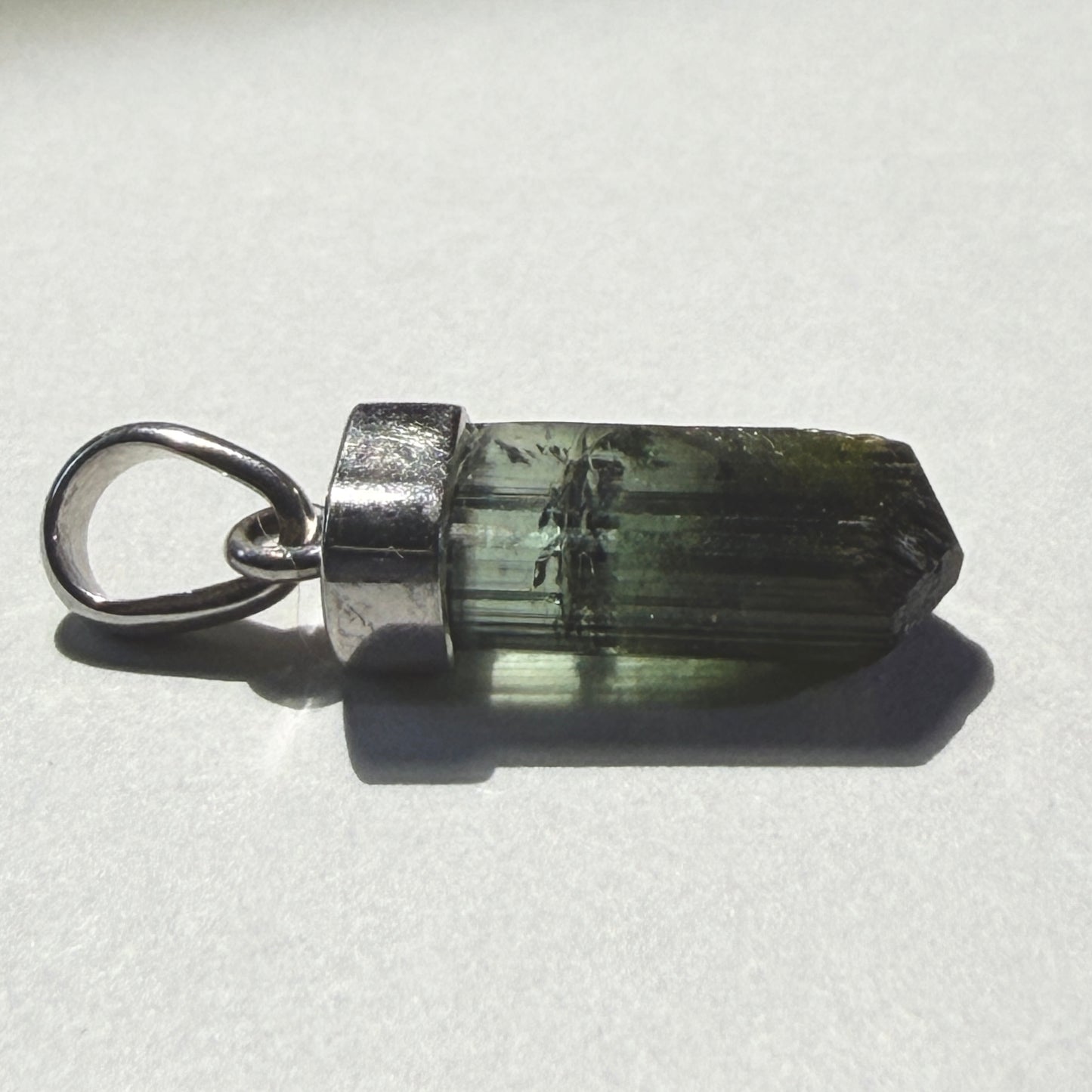 Necklace : Tourmaline Pendant, 1.44gms, Aricanga Brazil, Sterling Silver